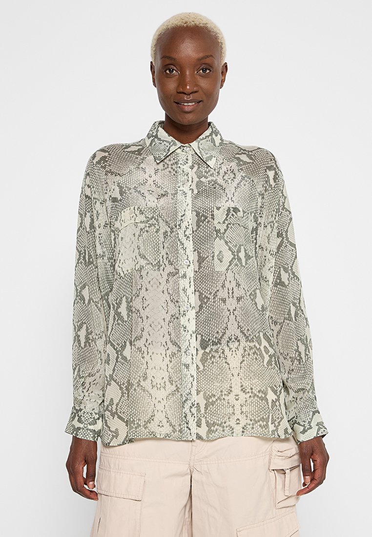 Replay Overhemdblouse grijs