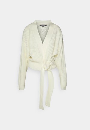 BELTED CARDIGAN - Kardigan - cream