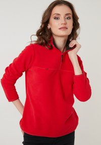 LELA HIGH COLLAR - Pulover iz flisa - red