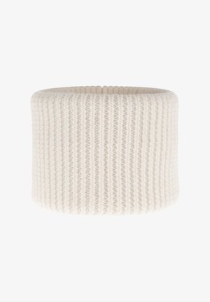 Panier en tissu blanc côtelé de forme ronde avec des côtés texturés, conçu pour le rangement ou l'organisation. Couleur douce et neutre.