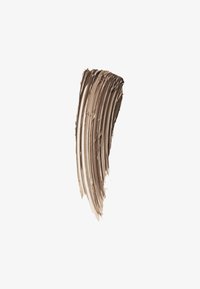 Crèmet beige makeup swatch med en glat, blank tekstur, der viser fine linjer og en let hævet overflade mod en hvid baggrund.