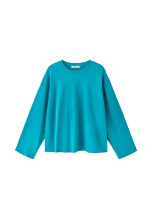 Stradivarius, BOXY LONG SLEEVE T-SHIRT - T-shirt à manches longues - turquoise
