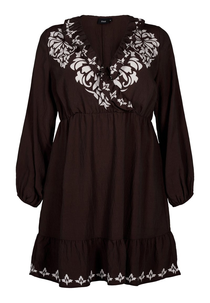 Zizzi Jurk donkerbruin