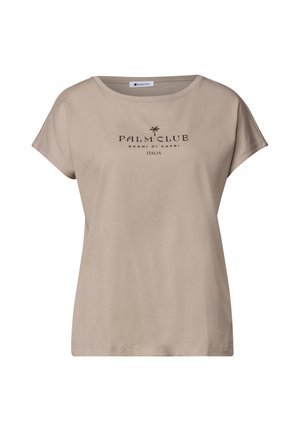 Street One, DROPPED SHOULDER SHIRT MIT WORDING - T-shirt imprimé - clay sand