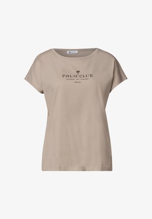 Street One, DROPPED SHOULDER SHIRT MIT WORDING - T-shirt imprimé - clay sand