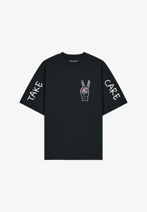 Mira Paris, TAKE CARE OVERSIZED DROPPED SHOULDER TEE 26 UNISEX - Tričko s potlačou - black