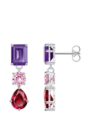 Earrings - silberfarben violett rot pink