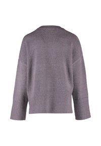 Gemütlicher, übergroßer mauvefarbener Pullover mit strukturierter Oberfläche. Mit einem gerippten Saum und weiten Ärmeln, die eine lockere Passform und Komfort bieten.