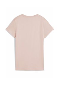 Light pink short-sleeve t-shirt made of soft cotton. Features a round neck and a simple, smooth texture without any patterns or embellishments.