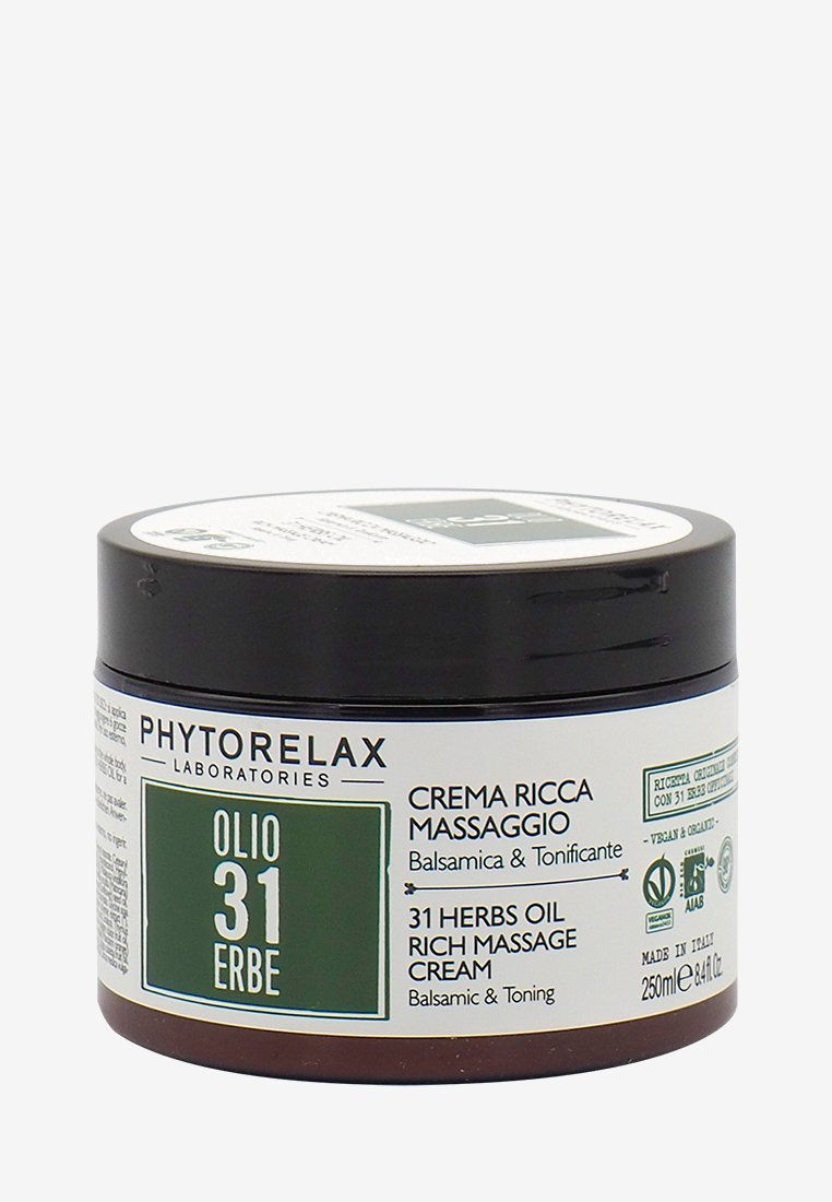 Phytorelax - VEGAN & ORGANIC 31 HERBS OIL BALSAMIC & TONING RICH MASSAGE CREAM - Lozione per il corpo, Ingrandire