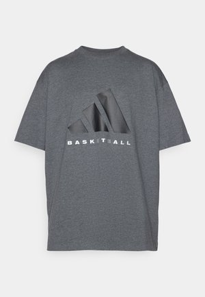 adidas Performance SS TEE - Triko s potiskem - dark grey heather