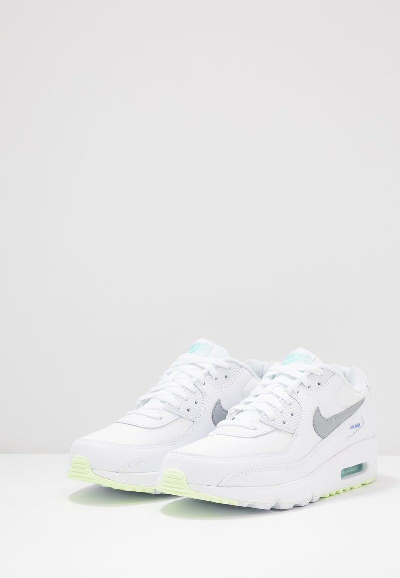 Nike Sportswear Nike Air Max 90 Trainers White Light Smoke Grey Laser Orange Aurora Green Sapphire Barely Volt White Zalando De