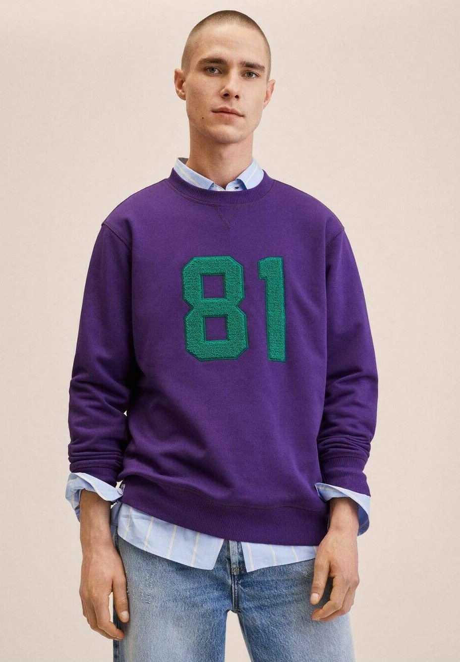 Sudadera algodón mensaje relieve Azul marino oscuro | Sudaderas Mango Hombre  · Lrpotterauthor