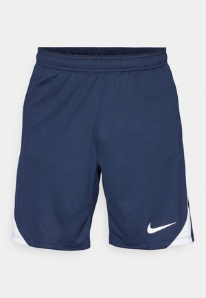 Shorts sportivi blu navy realizzati in tessuto texturizzato, con una vita elastica e un logo Nike bianco all'orlo.