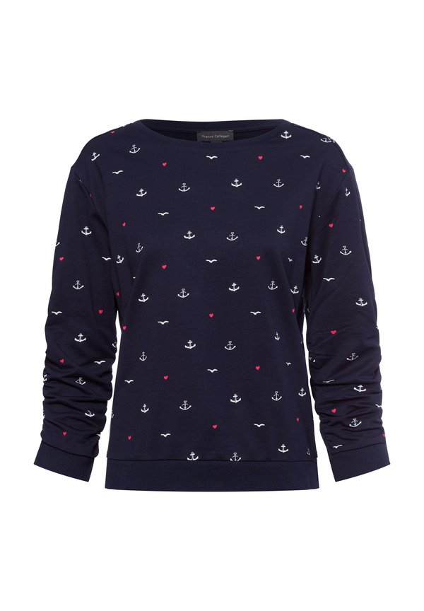 Sweatshirt - marine weiß