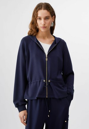HOODED WITH ZIP - Sweatjacke - blue
