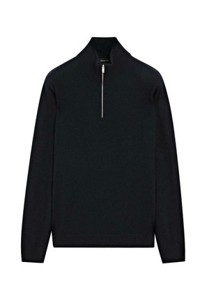 Massimo Dutti MOCK NECK WITH ZIP - Maglione - dark blue
