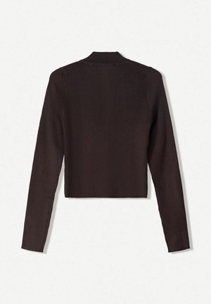 Bershka Strickjacke - dark brown