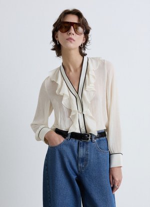 Calliope, CAMICIA TINTA UNITA - Blouse - bianco panna
