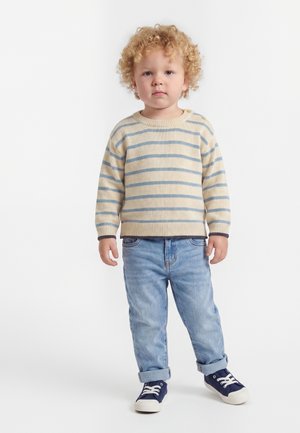 Wheat Pullover - faded denim stripe
