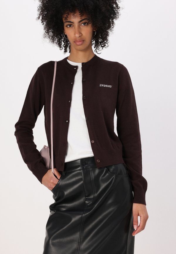 VINNY - Cardigan - chocolate plum3