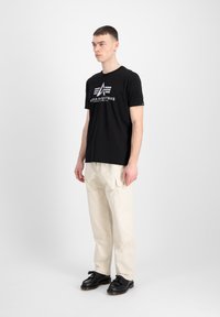 Alpha Industries Marškinėliai su spaudiniu - black   silver