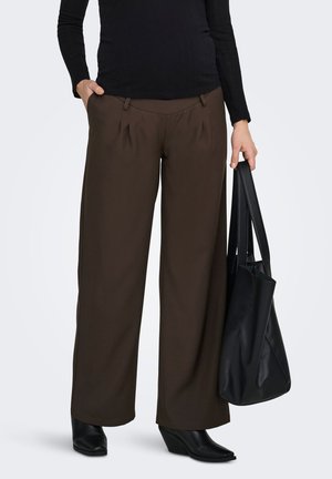 ONLY MATERNITY MIT WEITEM BEINSCHNITT OLMPLEAT GERADE GESCHNITTEN - Pantaloni - chocolate brown