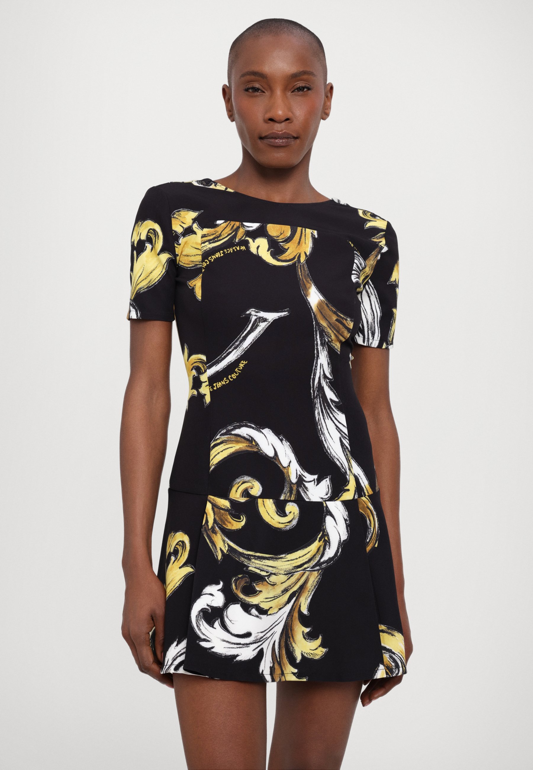 Versace Jeans Couture Jersey dress - black/gold/black - Zalando.co.uk