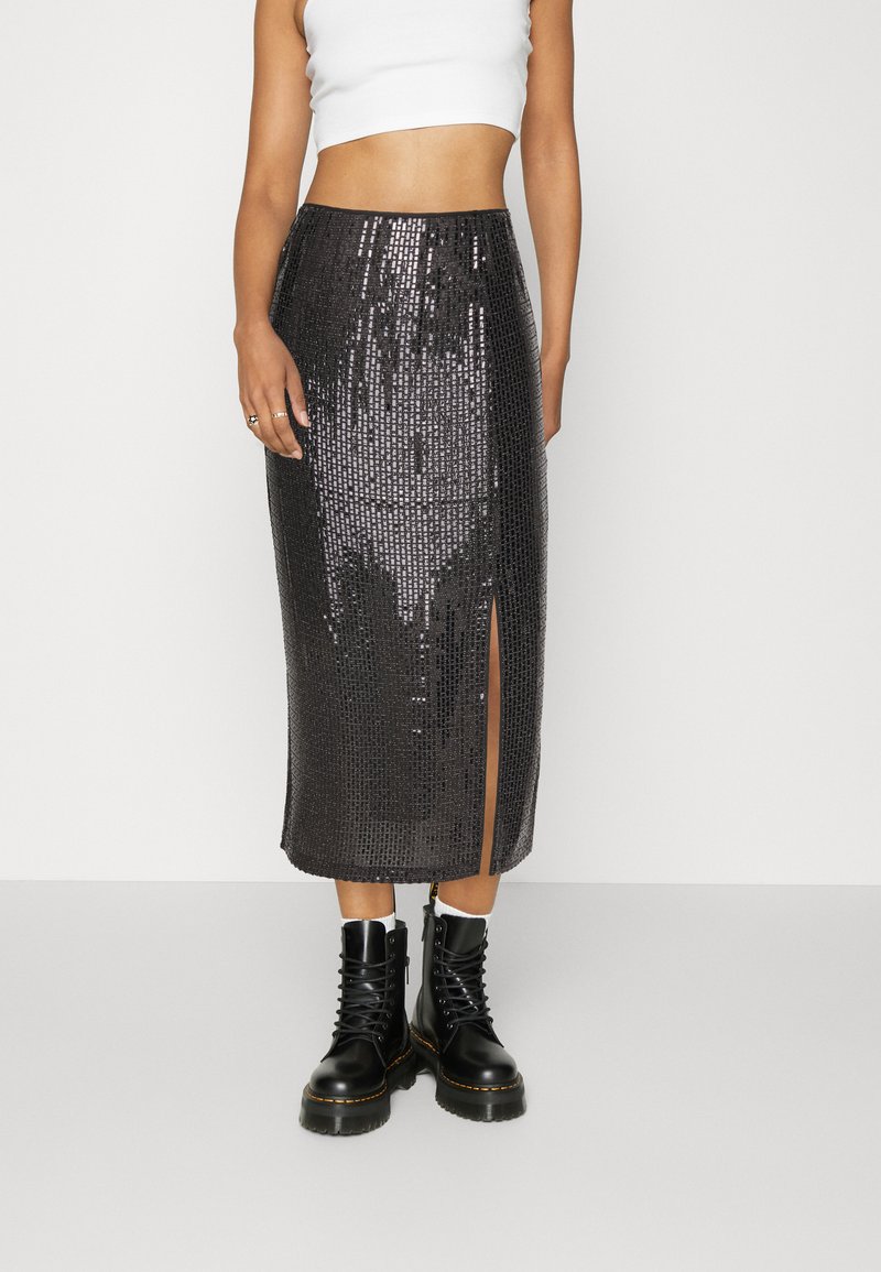 YAS YASDARKNESS MIDI SKIRT SHOW - Pencil φούστα - black