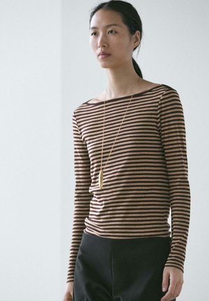 STRIPED - Longsleeve - dark brown