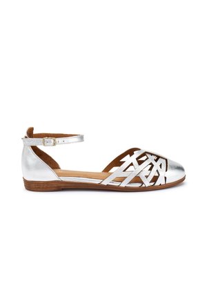 PERFORATED LAMINATED - Ballerine con cinturino - silver
