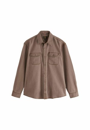 Next, GARMENT DYE WASHED LONG SLEEVE OVERSHIRT - Džinsa auduma jaka - chocolate brown