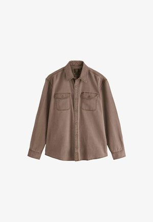 Next, GARMENT DYE WASHED LONG SLEEVE OVERSHIRT - Džinsa auduma jaka - chocolate brown