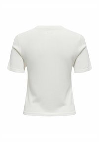 T-shirt bianca a maniche corte con scollatura rotonda e una forma leggermente sagomata. Realizzata in tessuto morbido con dettagli di cucitura visibili sull'orlo.