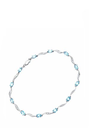 TOPAZ AND DIAMOND WAVE LINK - Náramok - white gold-coloured