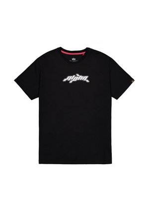 Alpha Industries, 3D WAVY BACK - Print T-shirt - black