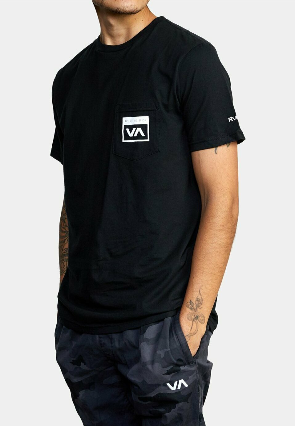 RVCA T-Shirt print - black/schwarz 