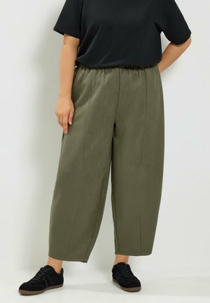 Yours Clothing, PLUS SIZE WIDE LEG TROUSERS - Broek - khaki