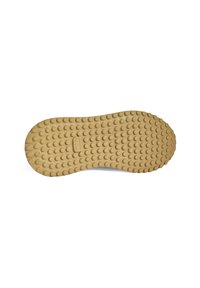 Gummiaußensohle mit strukturiertem Oberflächenmuster, das aus kleinen runden Mustern besteht, in einer einheitlichen hellbraunen Farbe, entworfen für Grip und Langlebigkeit.