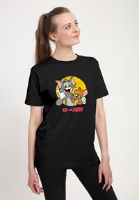 Henry Tiger TOM AND JERRY THUMBS UP - Triko s potiskem - black