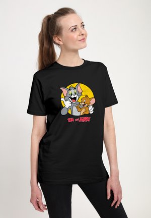 Henry Tiger TOM AND JERRY THUMBS UP - Triko s potiskem - black