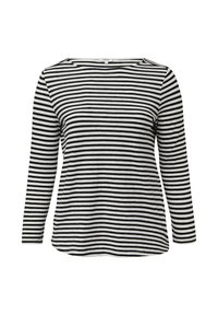 Zwart-witte gestreepte langesleeve t-shirt met een ronde hals, zachte stof en een relaxte pasvorm, met gelijkmatig verdeelde horizontale strepen.