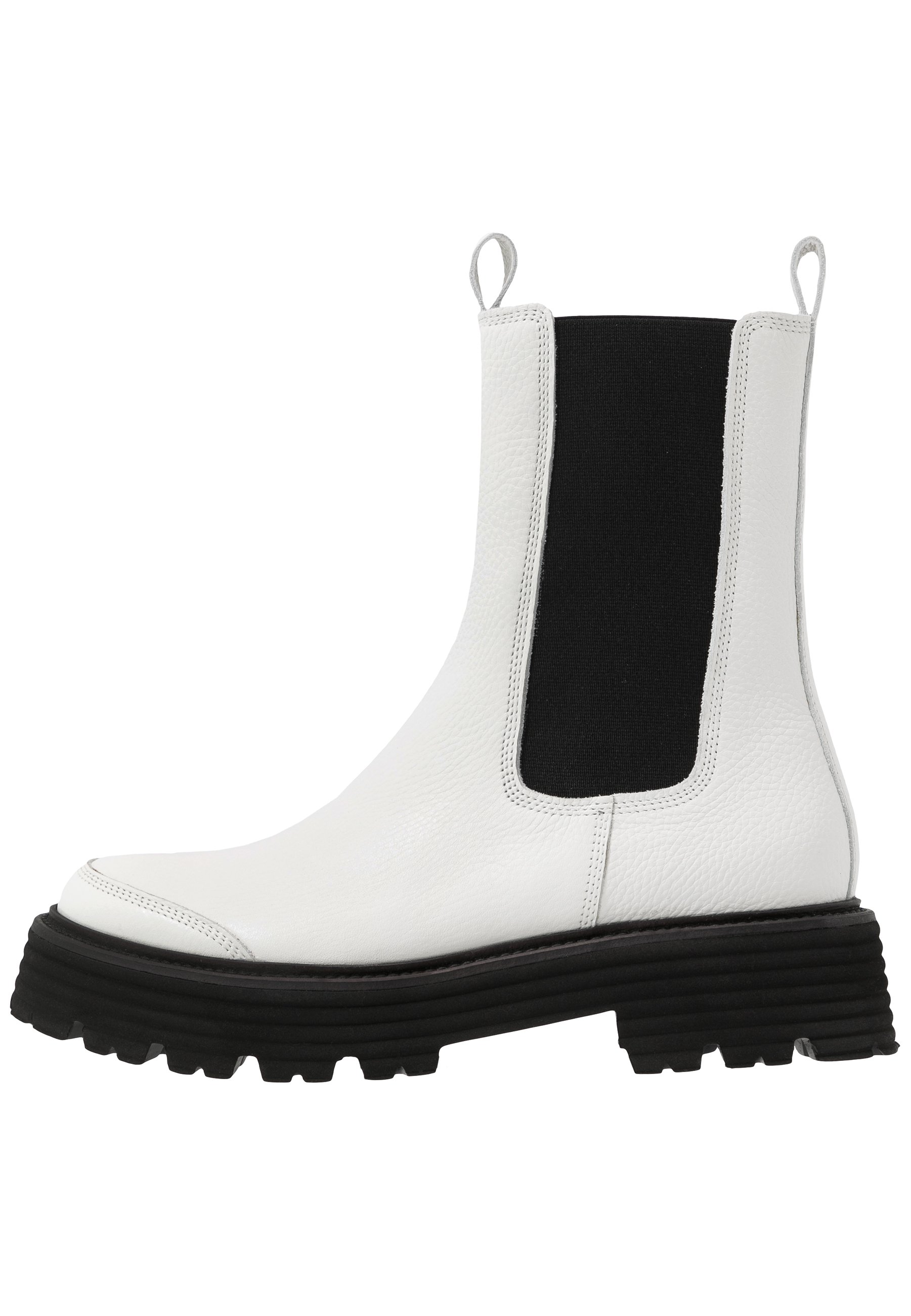 platform ankle boots white