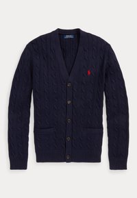CABLE KNIT COTTON CARDIGAN - Cardigan - hunter navy