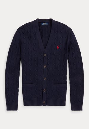 CABLE KNIT COTTON CARDIGAN - Jopica - hunter navy