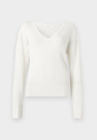 SLFTHEA DEEP V NECK - Strikkegenser - snow white