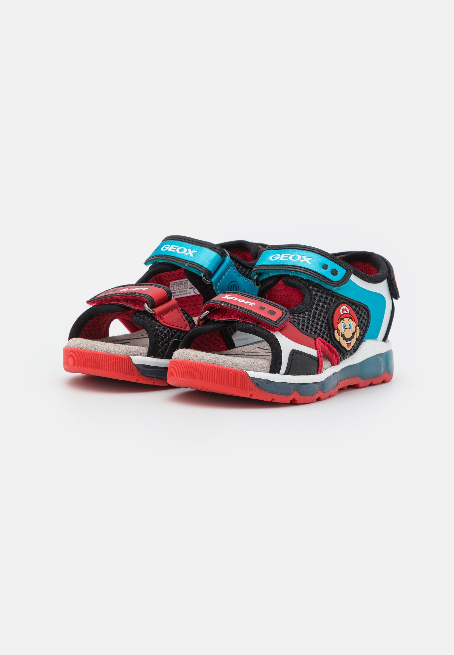 Geox NINTENDO SUPERMARIO JR - Sandals - black/sky/black - Zalando.ie