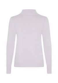 Maglione a maniche lunghe di un delicato viola chiaro con colletto finto, realizzato in morbido tessuto a maglia, con polsini e orlo a costine per una maggiore texture.