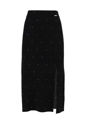 INFLUENCER RHINESTONES - Falda de tubo - black