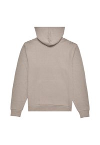 Felpa con cappuccio in beige chiaro, caratterizzata da un tessuto con texture, polsini a costine e orlo dritto. La parte posteriore presenta una finitura liscia senza grafiche.